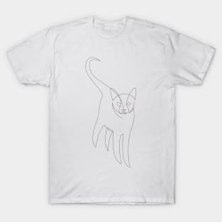 Cat One Line Drawing T-Shirt